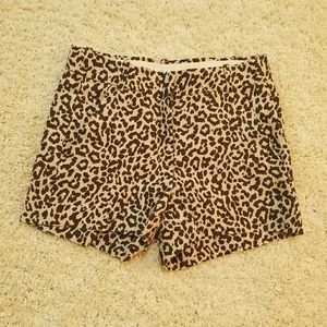 BR leopard print 4" shorts